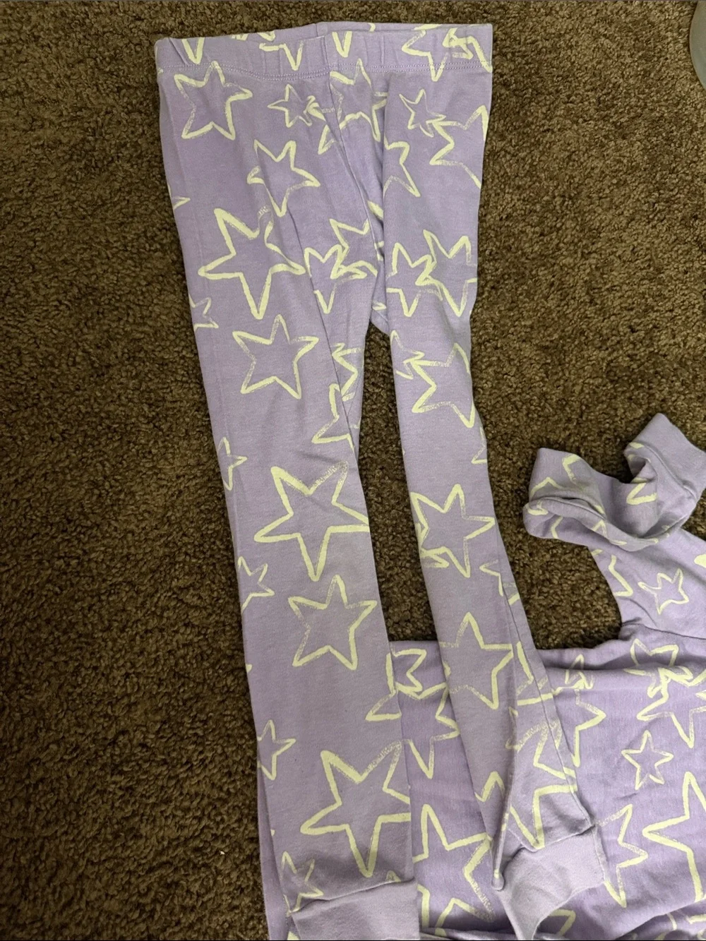 Girls' Lavender Star Print Long Sleeve Pajama Set